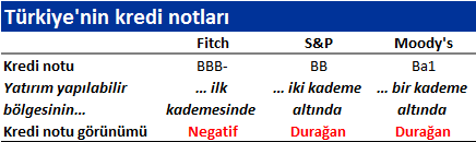 türkiyenin kredi notları